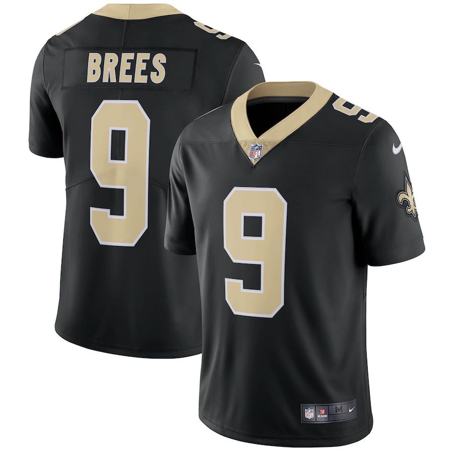 Men New Orleans Saints 9 Drew Brees Nike Black Vapor Untouchable Limited Player NFL Jersey